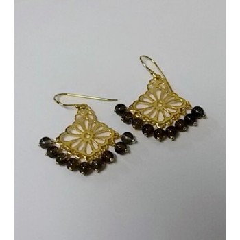 Filigree Design Earrings with Beads