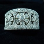 18 ct white gold diamond art deco style ring  SOLD