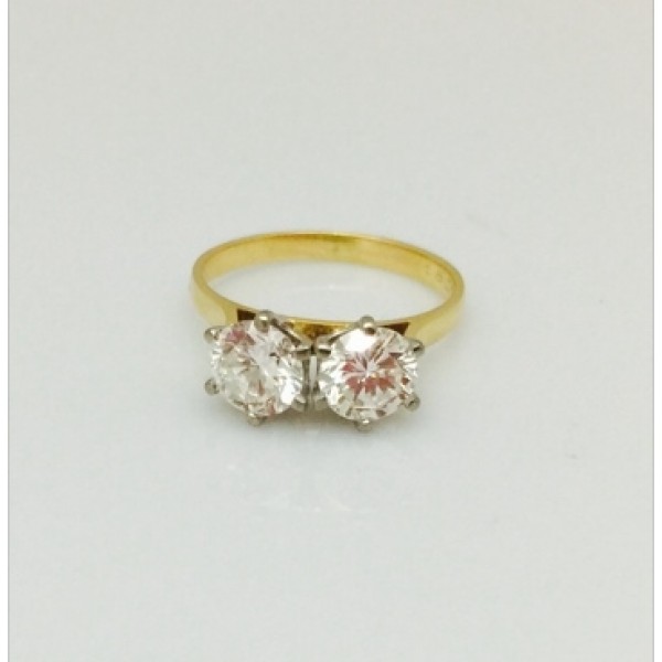 antique two stone diamond ring